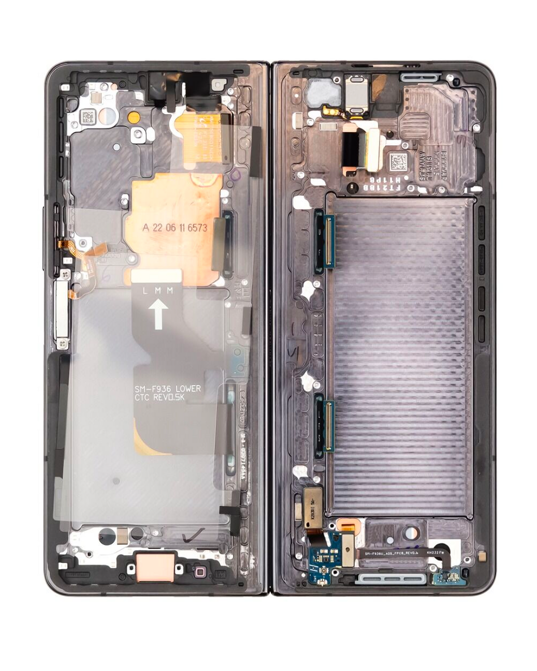 Replacement Inner OLED Assembly With Frame Compatible For Samsung Galaxy Z Fold 4 5G (US & International) (Service Pack) (Phantom Black)