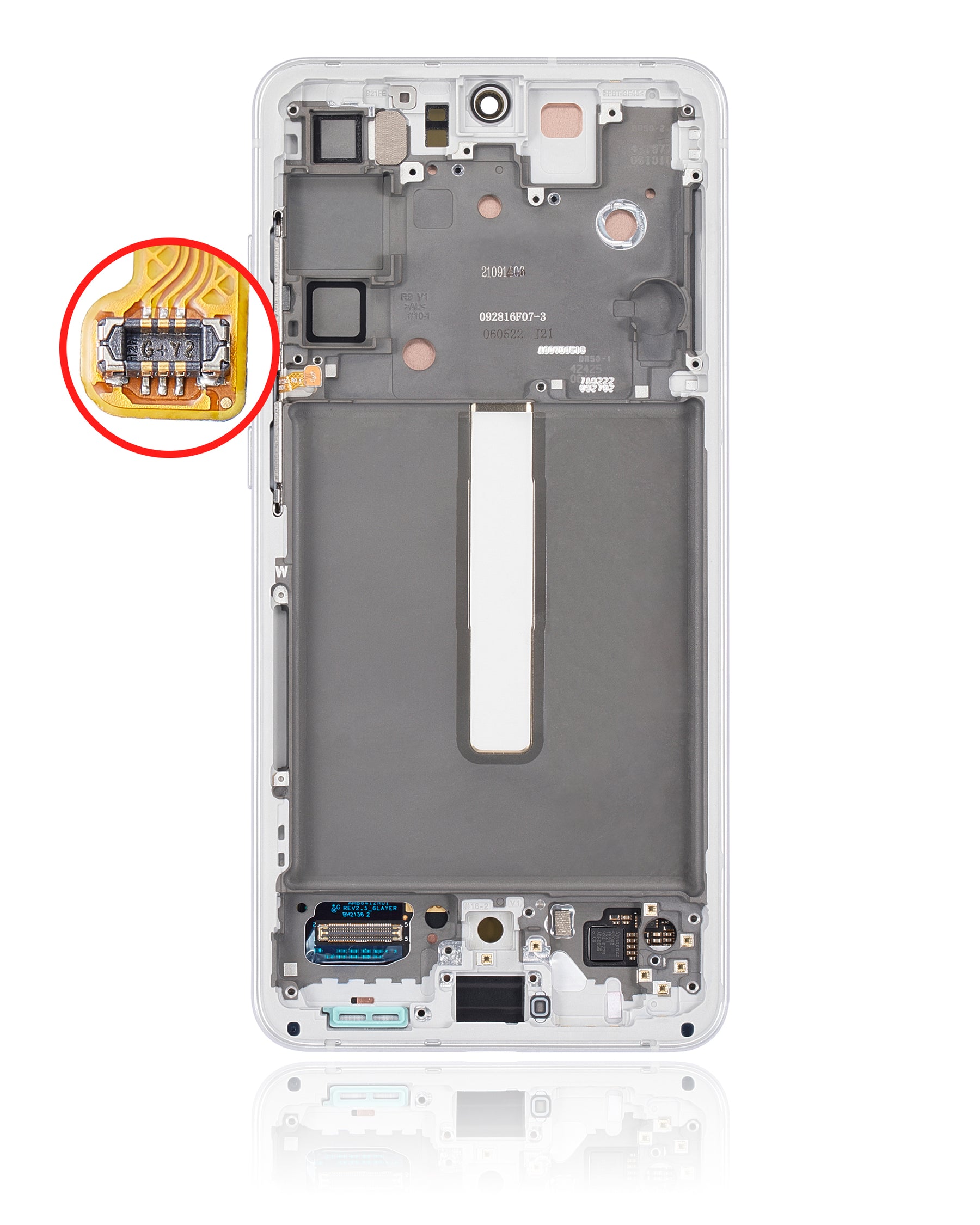 OLED Assembly With Frame Compatible For Samsung Galaxy S21 FE 5G Replacement (US & International Version) (Service Pack) (White)