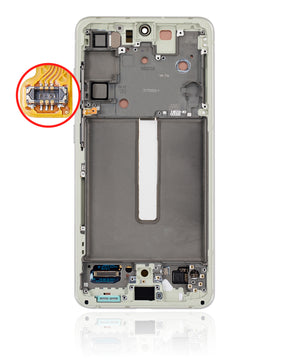 OLED Assembly With Frame Compatible For Samsung Galaxy S21 FE 5G Replacement  (US & International Version) (Service Pack) (Olive Green)