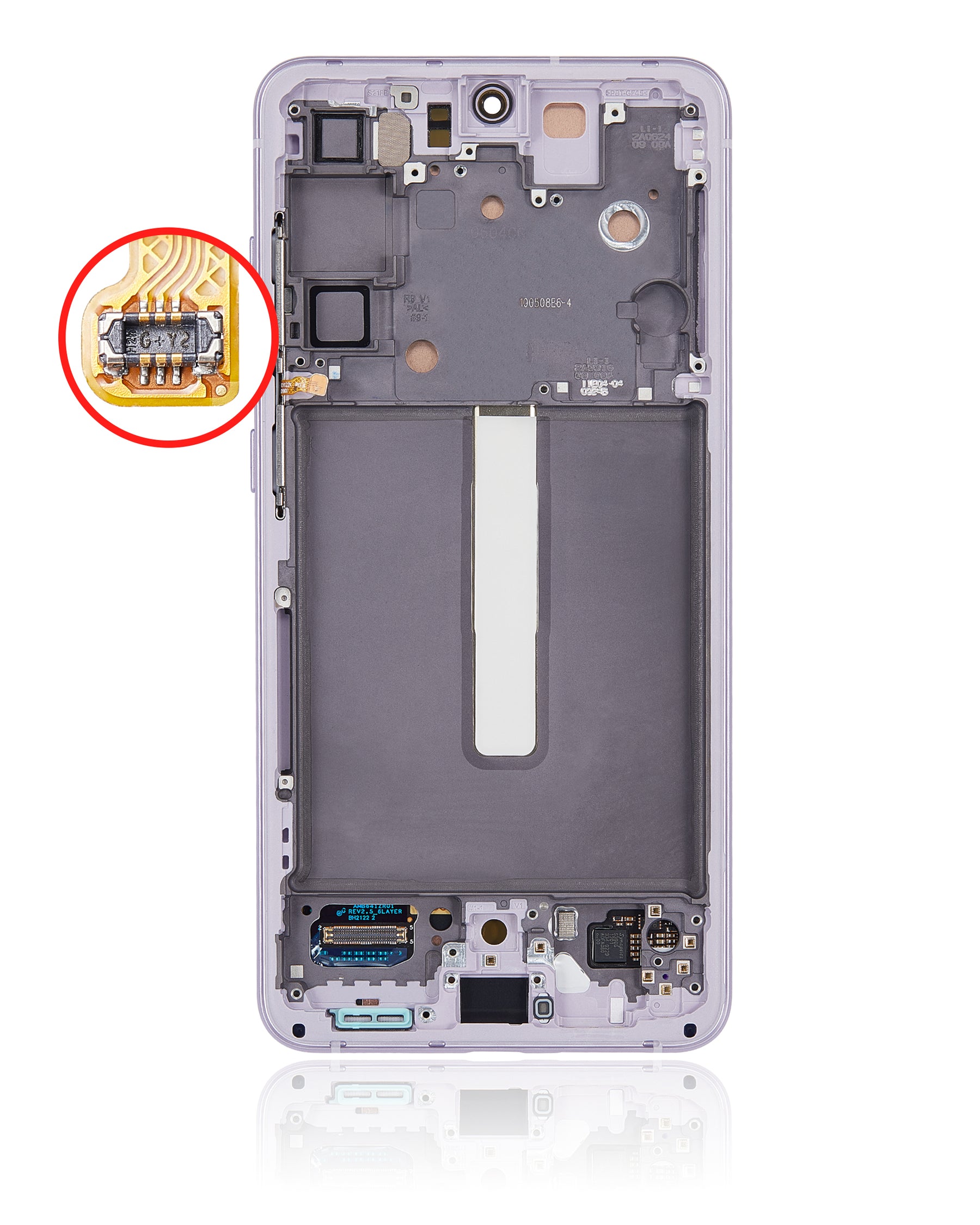 OLED Assembly With Frame Compatible For Samsung Galaxy S21 FE 5G Replacement(US & International Version) (Service Pack) (Lavender)