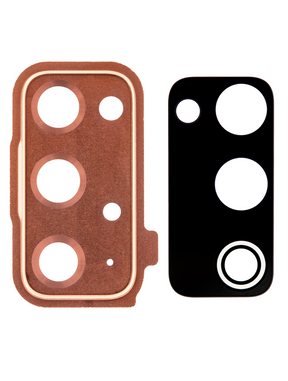 Replacement Back Camera Lens With Cover Bezel Ring Compatible For Samsung Galaxy S20 FE 4G / 5G (Cloud Orange)