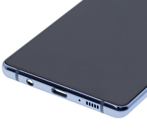 OLED Assembly With Frame Compatible For Samsung Galaxy A71 5G Replacement(A716U / 2020) (Refurbished) (Prism Cube Blue)