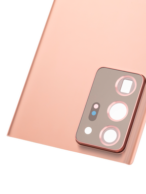Back Cover Glass With Camera Lens Compatible For Samsung Galaxy Note 20 Ultra Replacement (No Logo) (vemake) (Mystic Bronze)