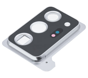 Replacement Back Camera Lens With Cover Bezel Ring Compatible For Samsung Galaxy Note 20 Ultra (Mystic White)