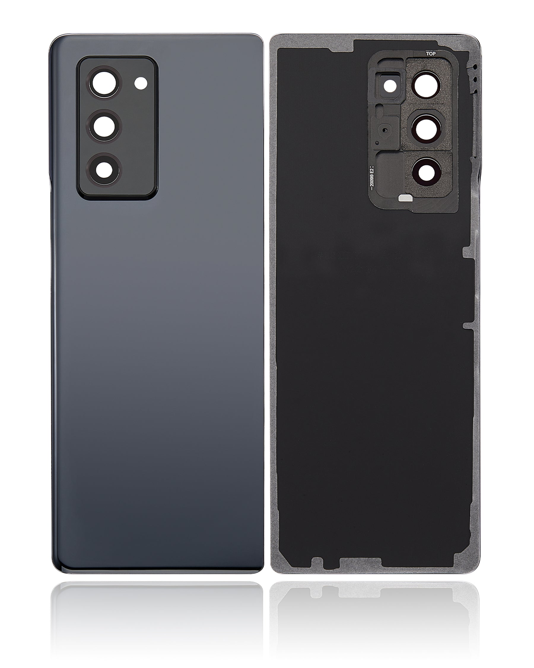 Back Cover Glass With Camera Lens Compatible For Samsung Galaxy Z Fold 2 5G Replacement (Premium) (Mystic Black)