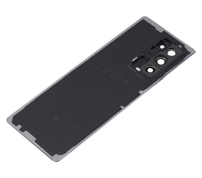 Replacement Back Cover Glass With Camera Lens Compatible For Samsung Galaxy Z Fold 2 5G (Vemake) (Mystic Black)