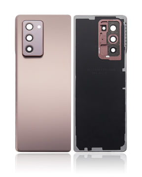 Back Cover Glass With Camera Lens Replacement  Compatible For Samsung Galaxy Z Fold 2 5G (Vemake) (Mystic Bronze)