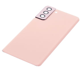 Replacement Back Cover Glass With Camera Lens Compatible For Samsung Galaxy S21 Plus (No Logo) (Vemake) (Phantom Pink)