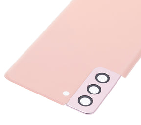 Replacement Back Cover Glass With Camera Lens Compatible For Samsung Galaxy S21 Plus (No Logo) (Vemake) (Phantom Pink)