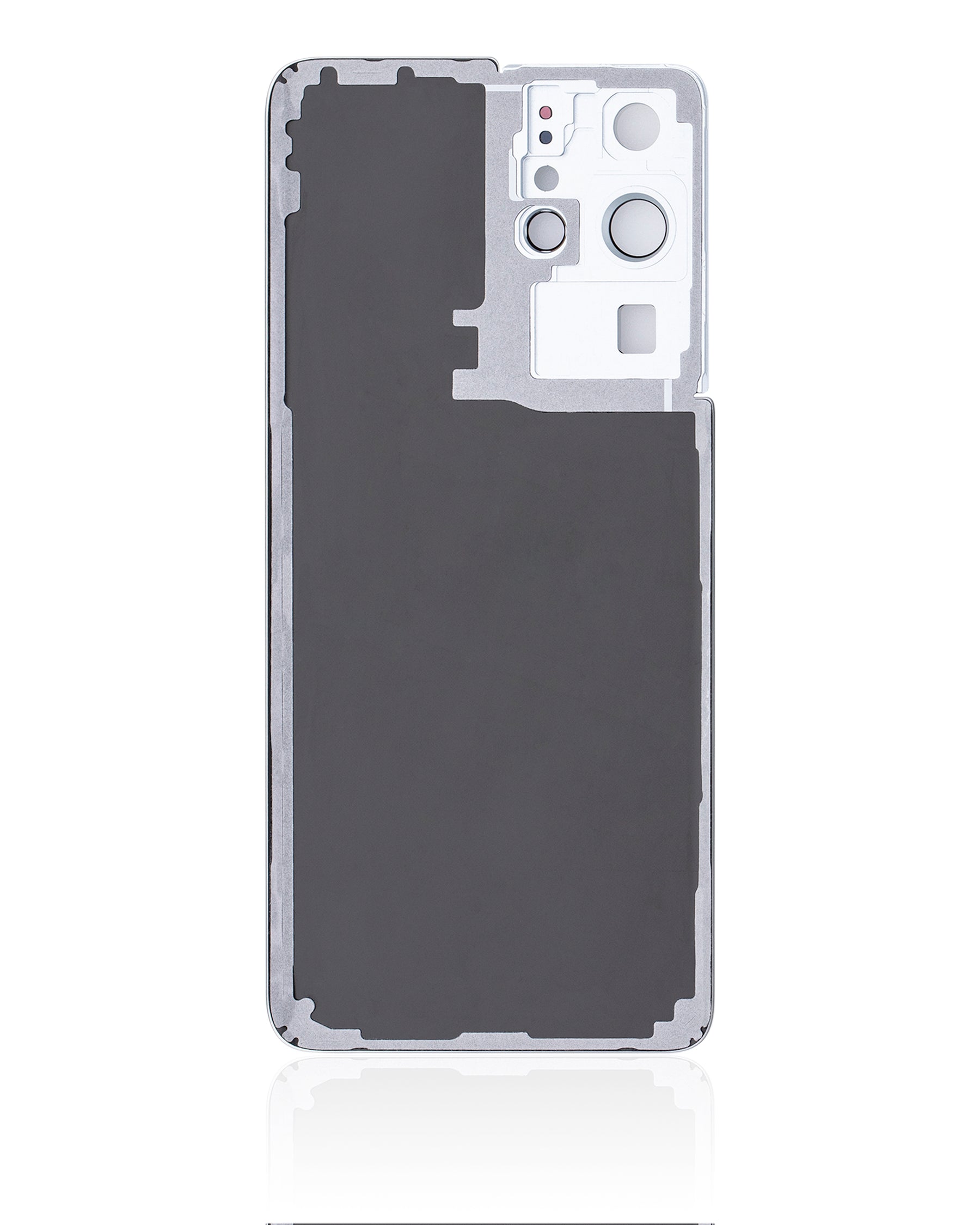 Back Cover Glass With Camera Lens Compatible For Samsung Galaxy S21 Ultra (No Logo) (Vemake) (Phantom Silver)