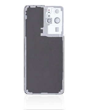Back Cover Glass With Camera Lens Compatible For Samsung Galaxy S21 Ultra (No Logo) (Vemake) (Phantom Silver)