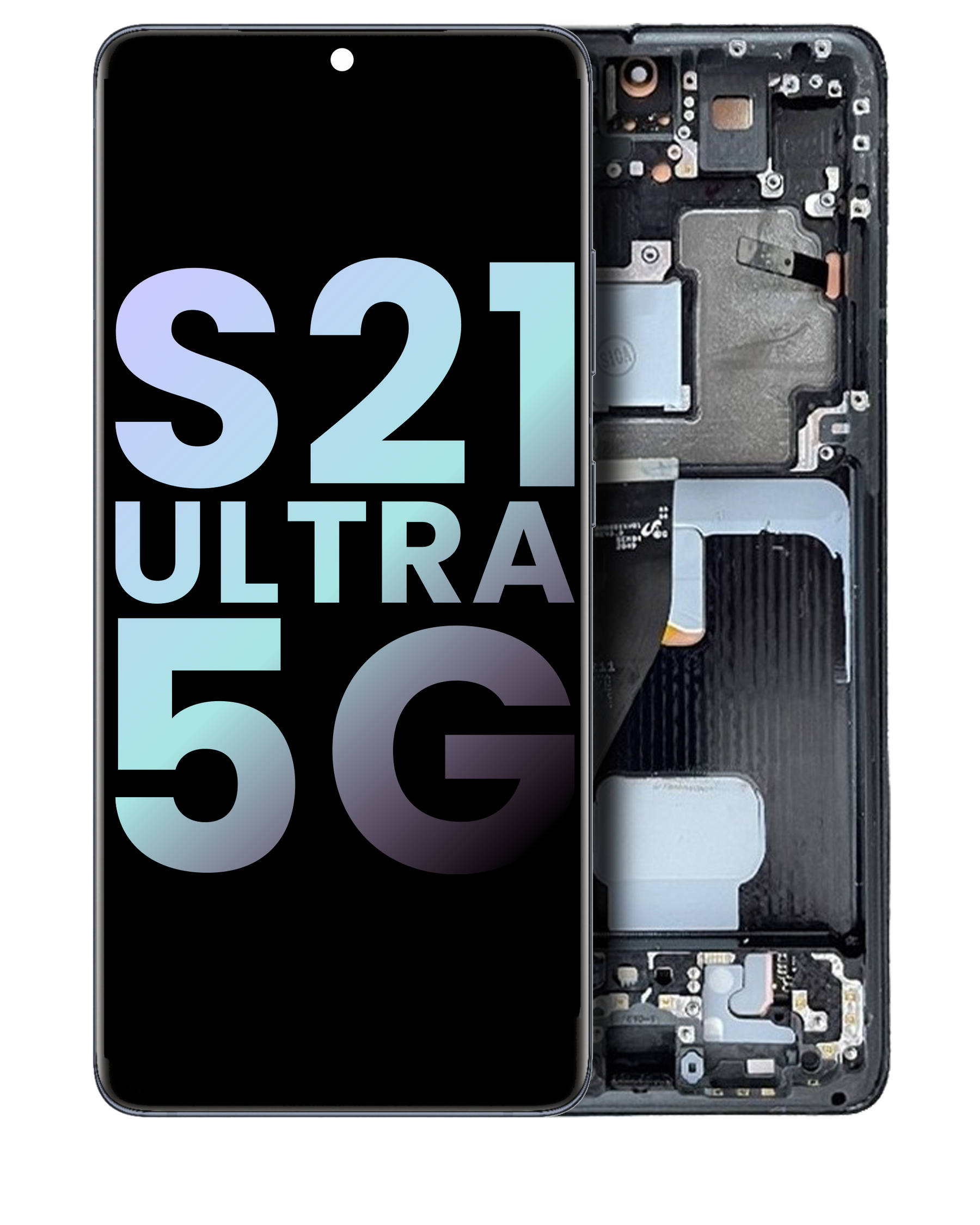 OLED Assembly With Frame Compatible For Samsung Galaxy S21 Ultra 5G Replacement (Service Pack) (Phantom Navy)