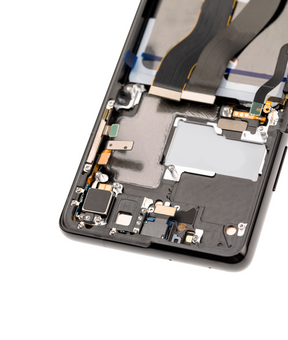 OLED Assembly With Frame Compatible For Samsung Galaxy S21 Ultra 5G Replacement (Service Pack) (Phantom Black)