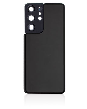 Back Cover Glass With Camera Lens Compatible For Samsung Galaxy S21 Ultra Replacement (Service Pack) (Phantom Black)