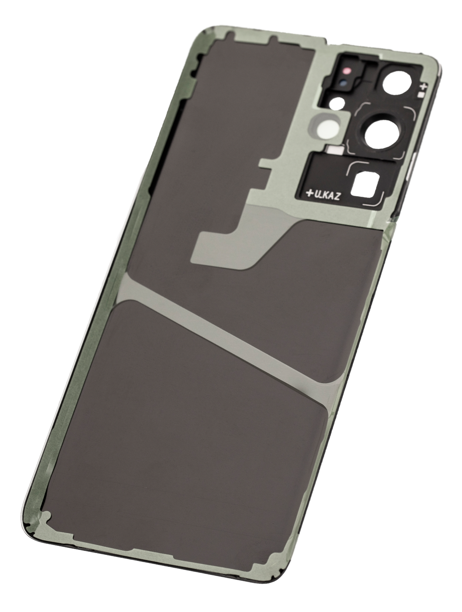 Back Cover Glass With Camera Lens Compatible For Samsung Galaxy S21 Ultra Replacement (No Logo) (Vemake) (Phantom Black)