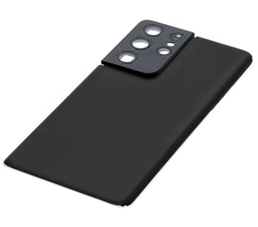 Back Cover Glass With Camera Lens Compatible For Samsung Galaxy S21 Ultra Replacement (Service Pack) (Phantom Black)