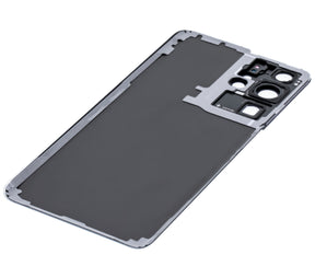 Replacement Back Cover Glass With Camera Lens Compatible For Samsung Galaxy S21 Ultra  (No Logo) (Vemake) (Phantom Navy)