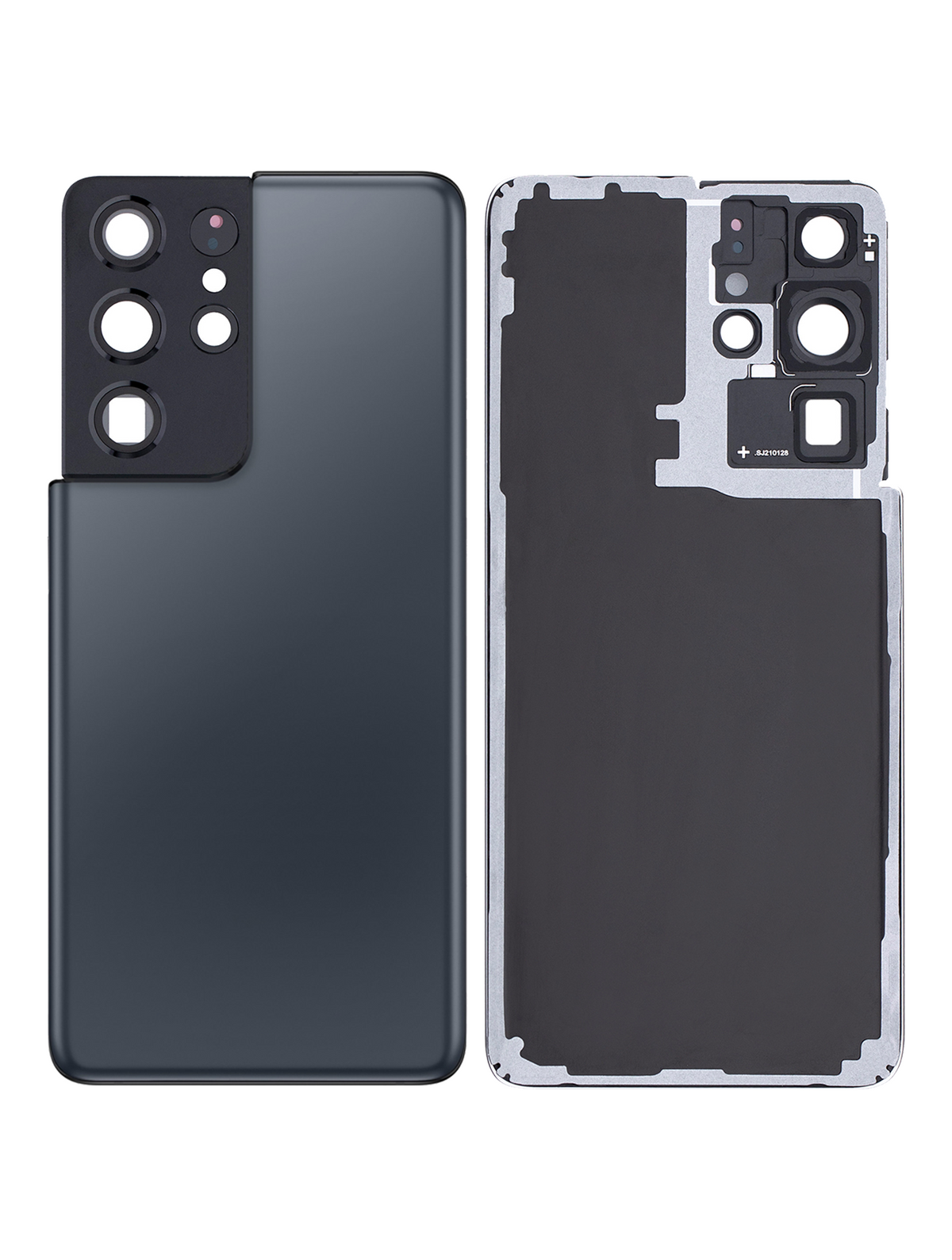 Replacement Back Cover Glass With Camera Lens Compatible For Samsung Galaxy S21 Ultra  (No Logo) (Vemake) (Phantom Navy)