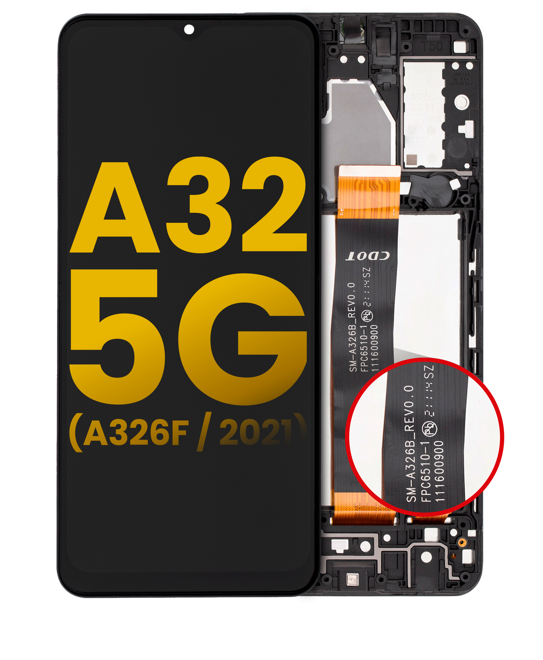 LCD Assembly With Frame Compatible For Samsung Galaxy A32 5G (A326F/B/M / 2021) (International Dual Sim Model) (Service Pack) (Awesome Black)