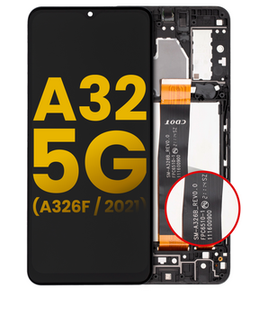 LCD Assembly With Frame Compatible For Samsung Galaxy A32 5G (A326F/B/M / 2021) (International Dual Sim Model) (Service Pack) (Awesome Black)