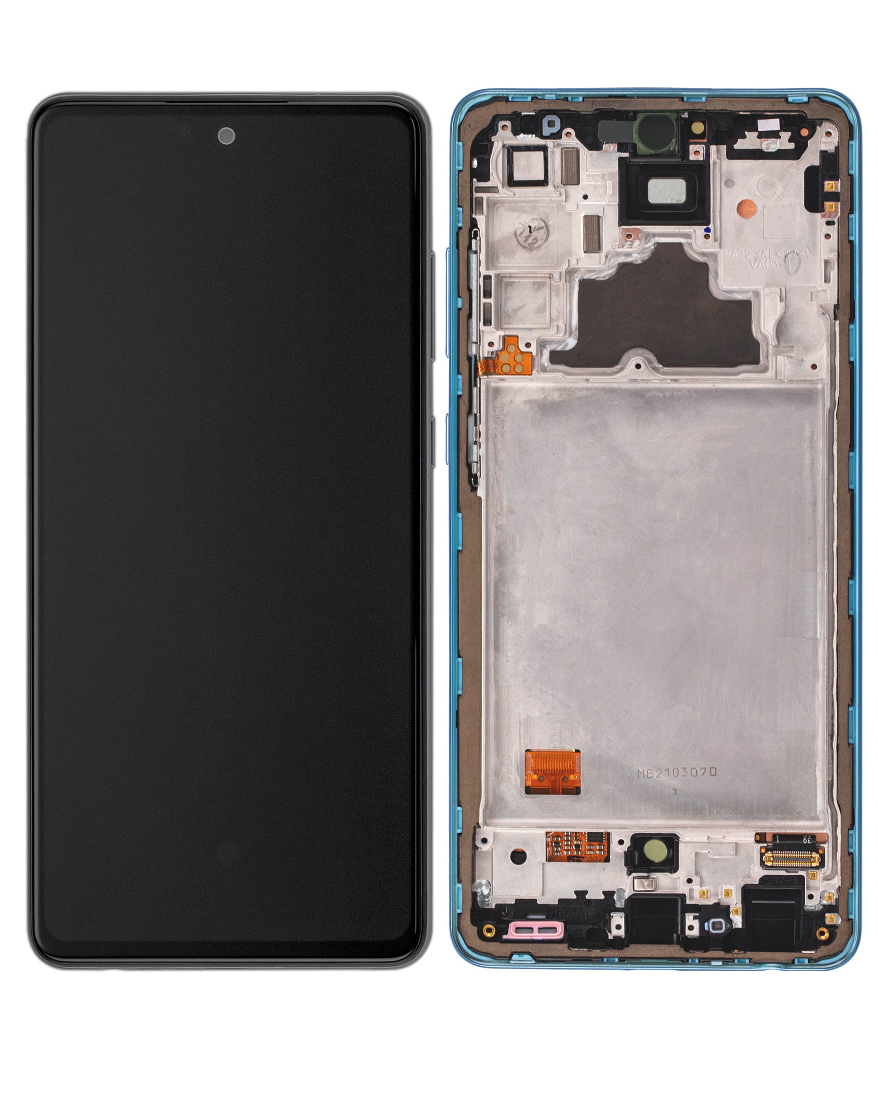 Replacement OLED Assembly With Frame Compatible For Samsung A72 (A725 / 2021) (Service Pack) (Awesome Blue)