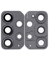 Replacement Back Camera Lens With Cover Bezel Ring Compatible For Samsung Galaxy A72 (A725 / 2021) (Awesome Black)