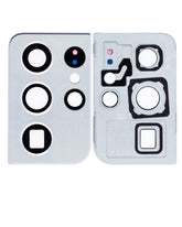 Back Camera Lens With Cover Bezel Ring Compatible For Samsung Galaxy S21 Ultra Replacement (Phantom Silver)