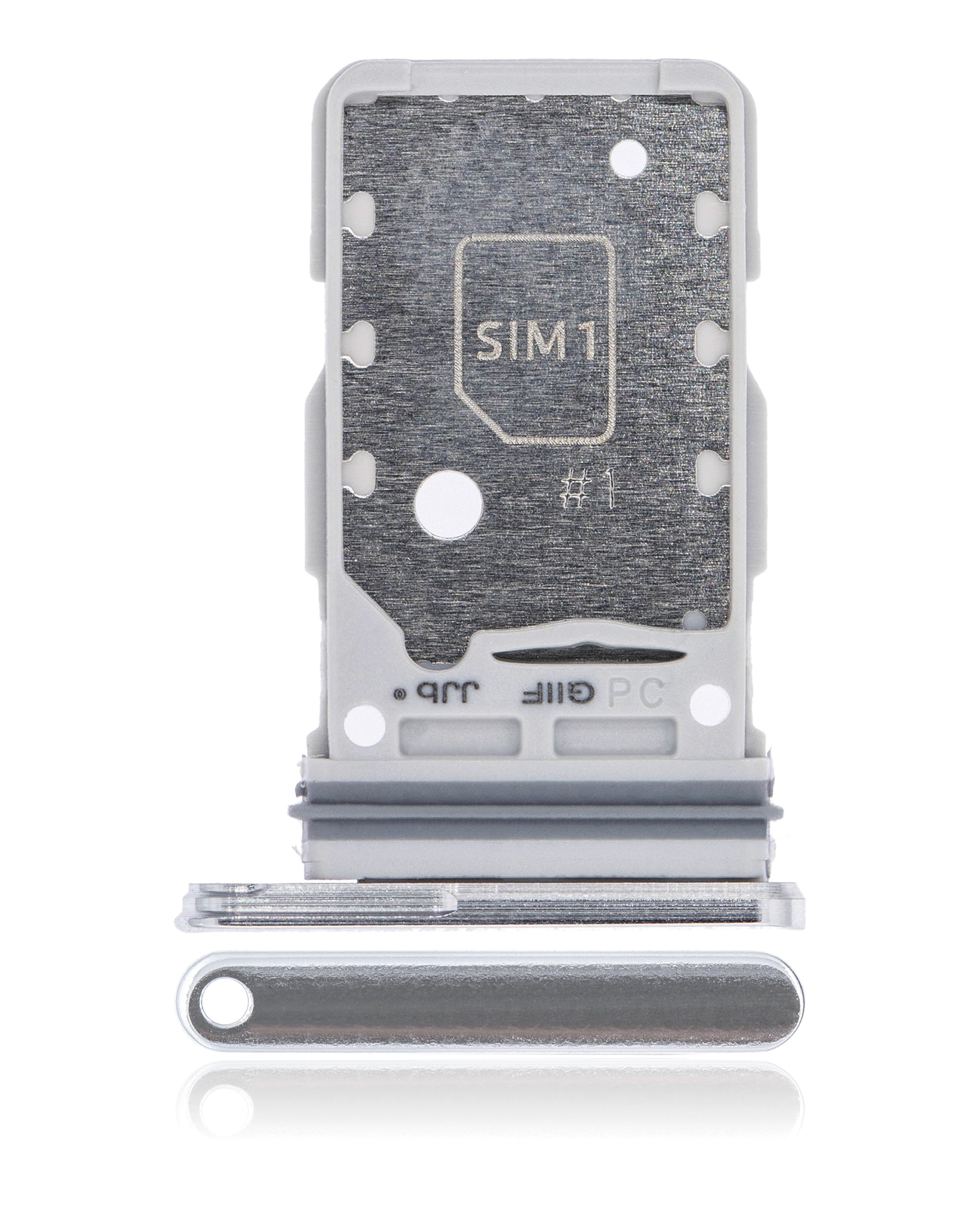 Replacement Dual Sim Card Tray Compatible For Samsung Galaxy S21 Ultra (Phantom Silver)