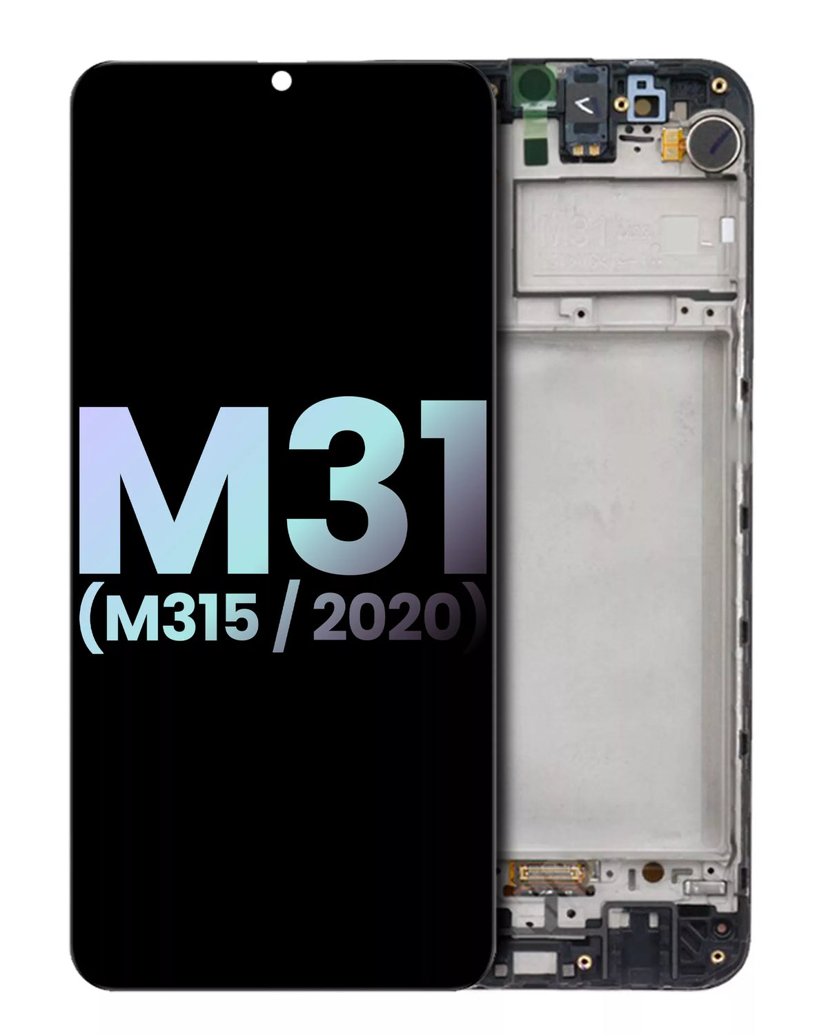 OLED Assembly With Frame Compatible For Samsung Galaxy M31 (M315 / 2020) (Black) (Service Pack)
