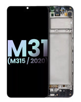 OLED Assembly With Frame Compatible For Samsung Galaxy M31 (M315 / 2020) (Black) (Service Pack)