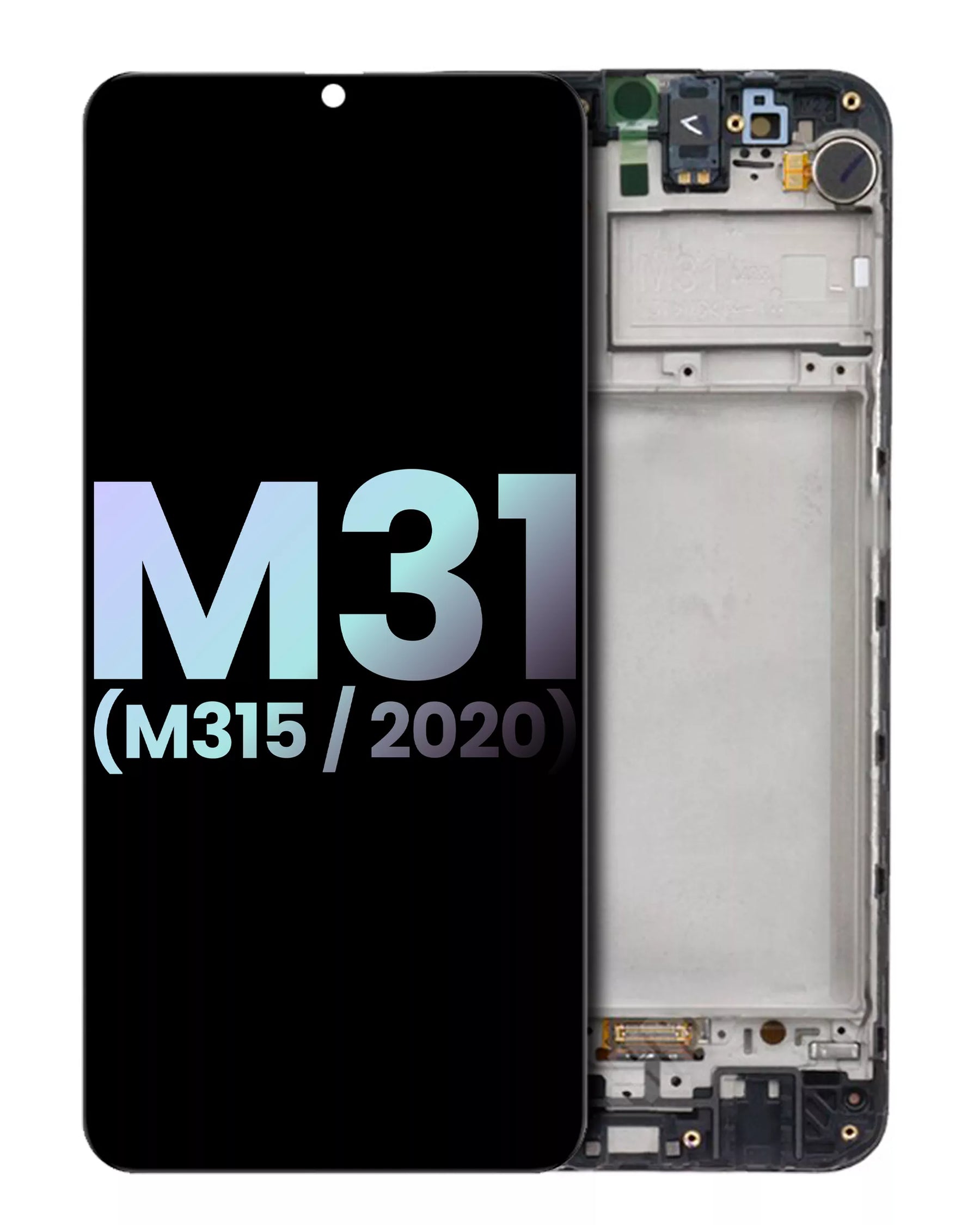 OLED Assembly With Frame Compatible For Samsung Galaxy M31 (M315 / 2020) (Black) (Service Pack)
