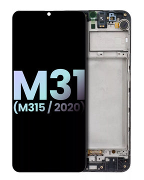 OLED Assembly With Frame Compatible For Samsung Galaxy M31 (M315 / 2020) (Black) (Service Pack)