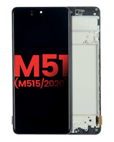OLED Assembly With Frame Compatible For Samsung Galaxy M51 (M515 / 2020) (Aftermarket Plus) (Celestial Black)