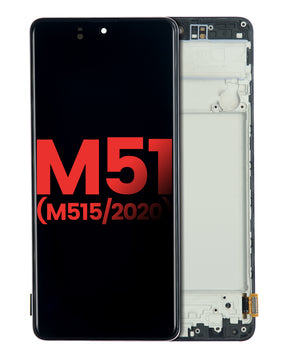 OLED Assembly With Frame Compatible For Samsung Galaxy M51 (M515 / 2020) (Aftermarket Plus) (Celestial Black)