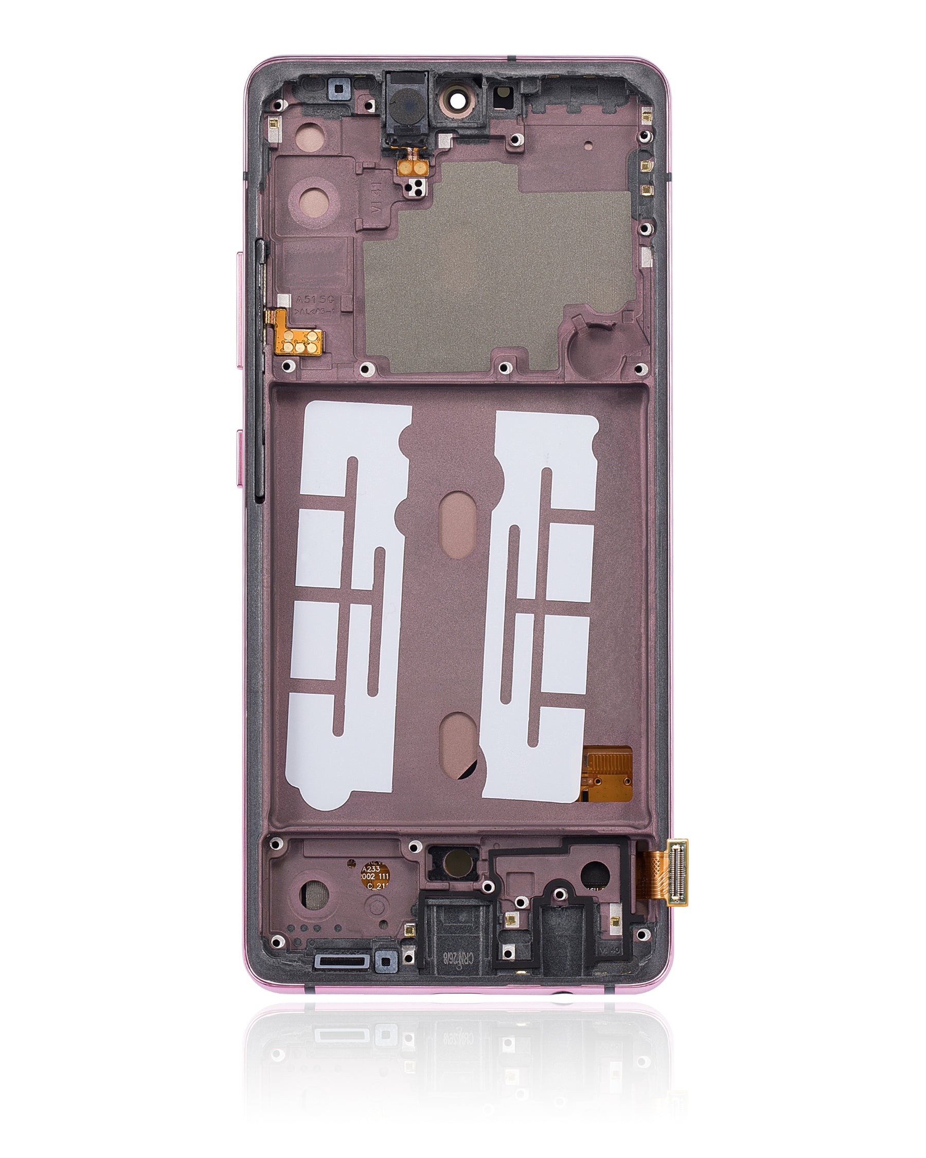 Replacement OLED Assembly With Frame Compatible For Samsung Galaxy A51 5G (A516 / 2020) (Non-Verizon 5G UW Frame) (6.46") (Vemake) (Prism Cube Pink)