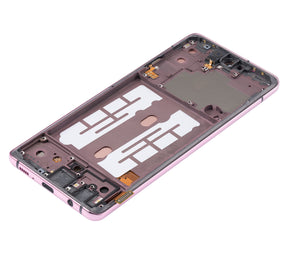 Replacement OLED Assembly With Frame Compatible For Samsung Galaxy A51 5G (A516 / 2020) (Non-Verizon 5G UW Frame) (6.46") (Vemake) (Prism Cube Pink)