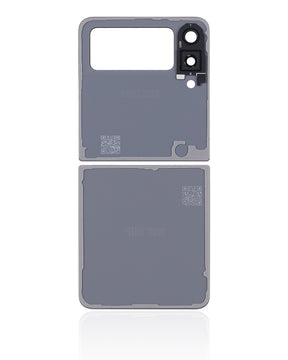 Top & Bottom Back Cover Glass With Camera Lens Compatible For Samsung Galaxy Z Flip 3 5G (Aftermarket Plus) (Cream)