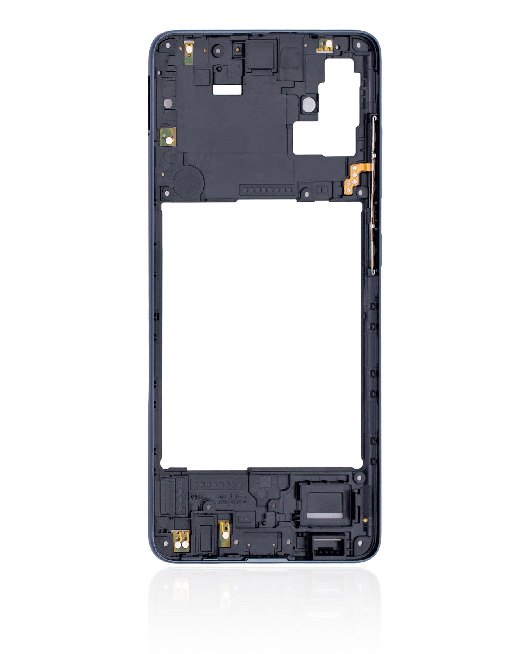 Replacement Mid-Frame Housing Compatible For Samsung Galaxy A51 4G (A515 / 2019) (Prism Crush Black)