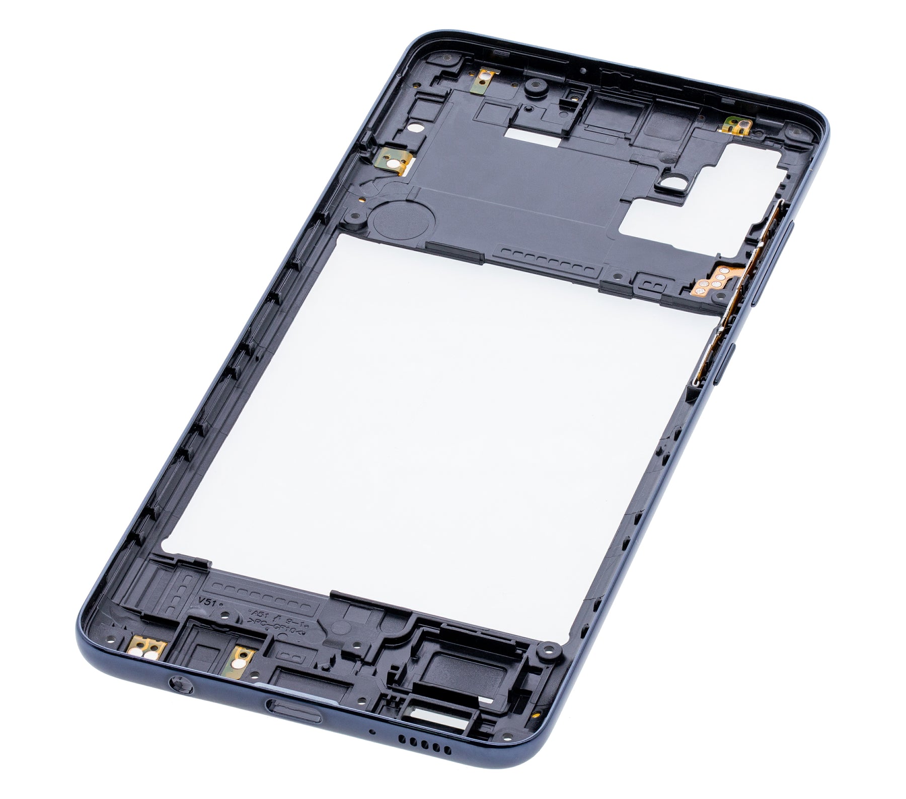 Replacement Mid-Frame Housing Compatible For Samsung Galaxy A51 4G (A515 / 2019) (Prism Crush Black)