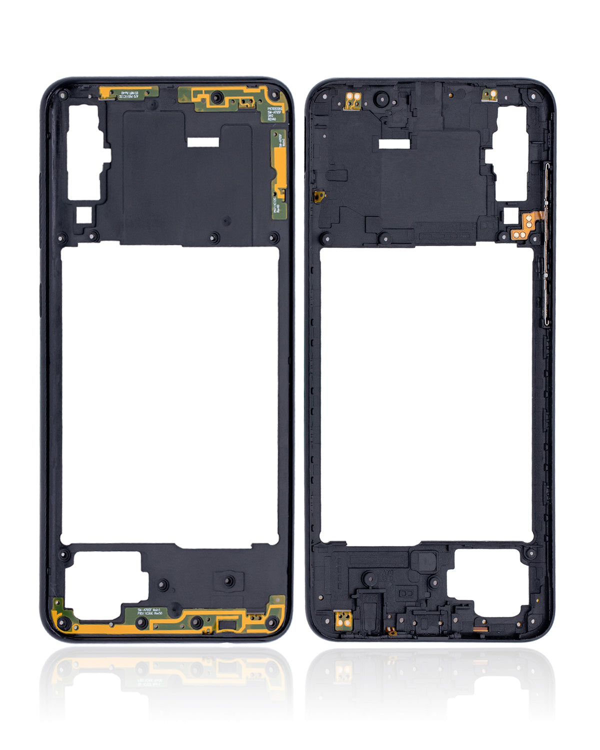 Mid-Frame Housing Compatible For Samsung Galaxy A70 Replacement (A705 / 2019) (Vemake) (Black)
