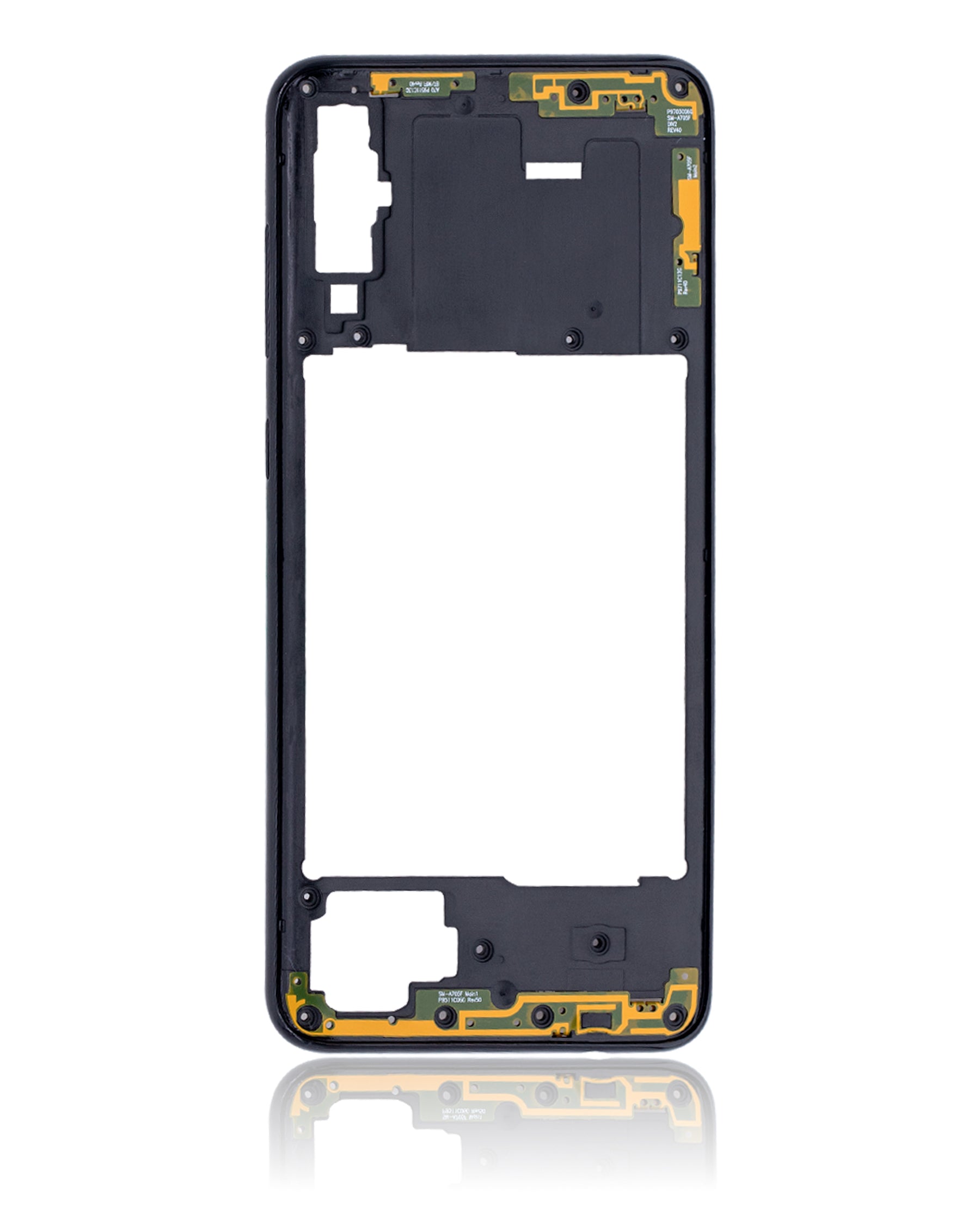 Mid-Frame Housing Compatible For Samsung Galaxy A70 Replacement (A705 / 2019) (Vemake) (Black)