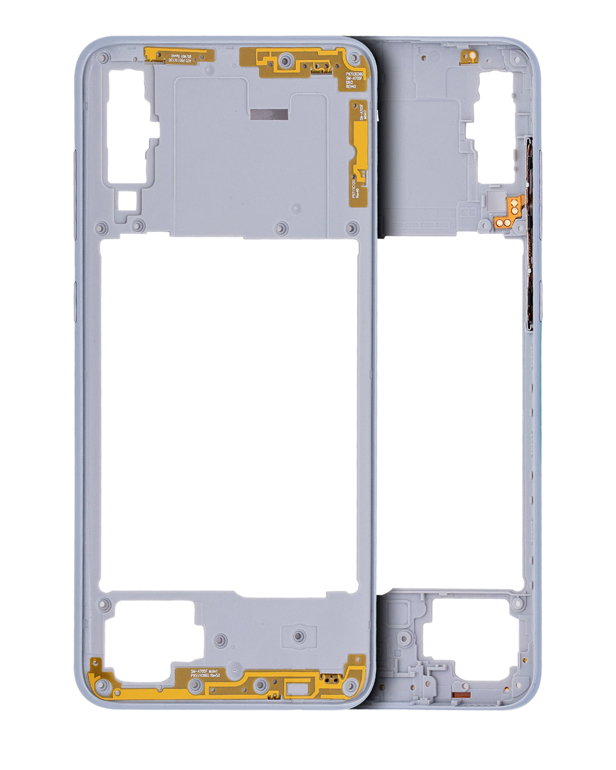 Mid-Frame Housing Replacement Compatible For Samsung Galaxy A70 (A705 / 2019) (Vemake) (White)