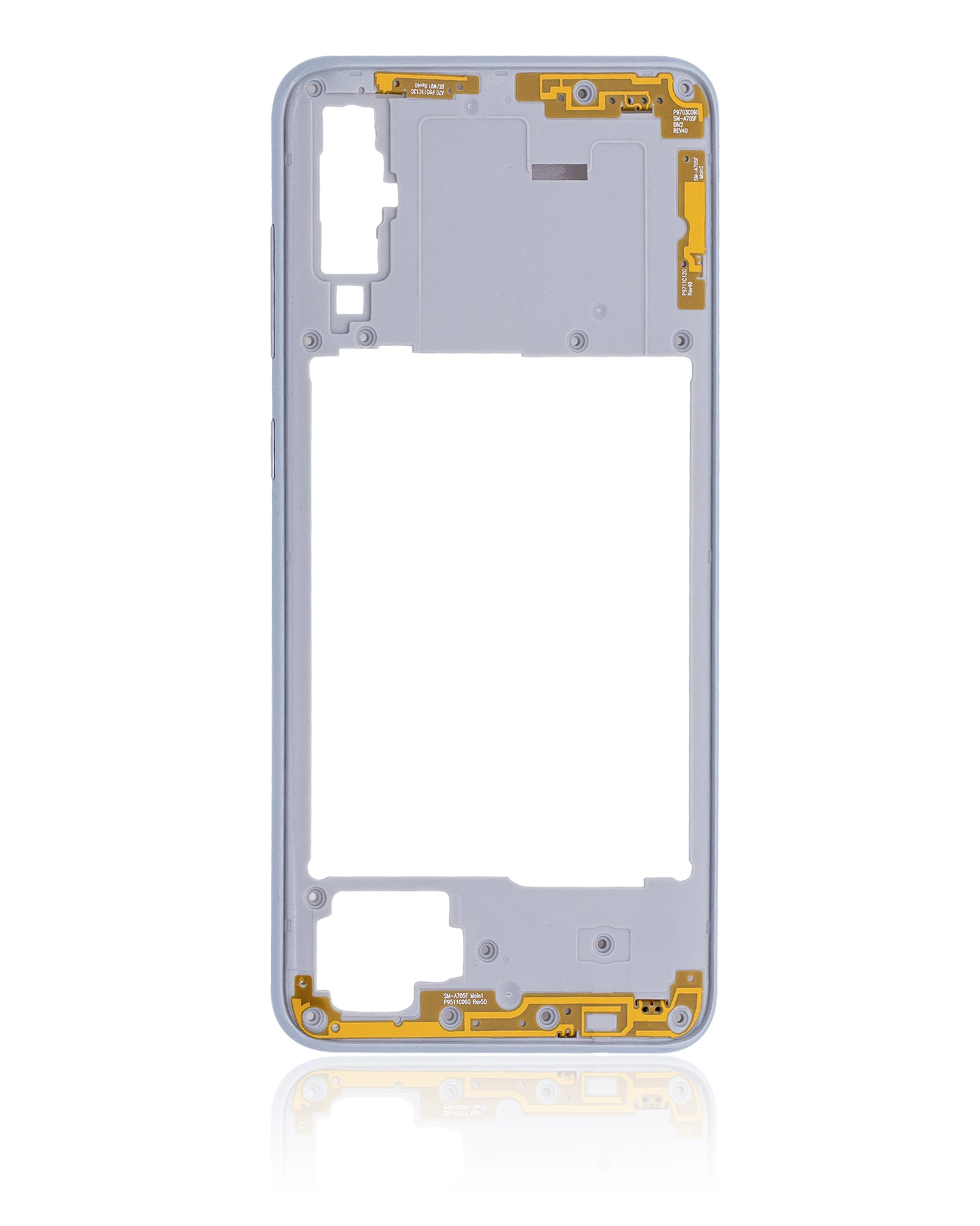 Mid-Frame Housing Replacement Compatible For Samsung Galaxy A70 (A705 / 2019) (Vemake) (White)