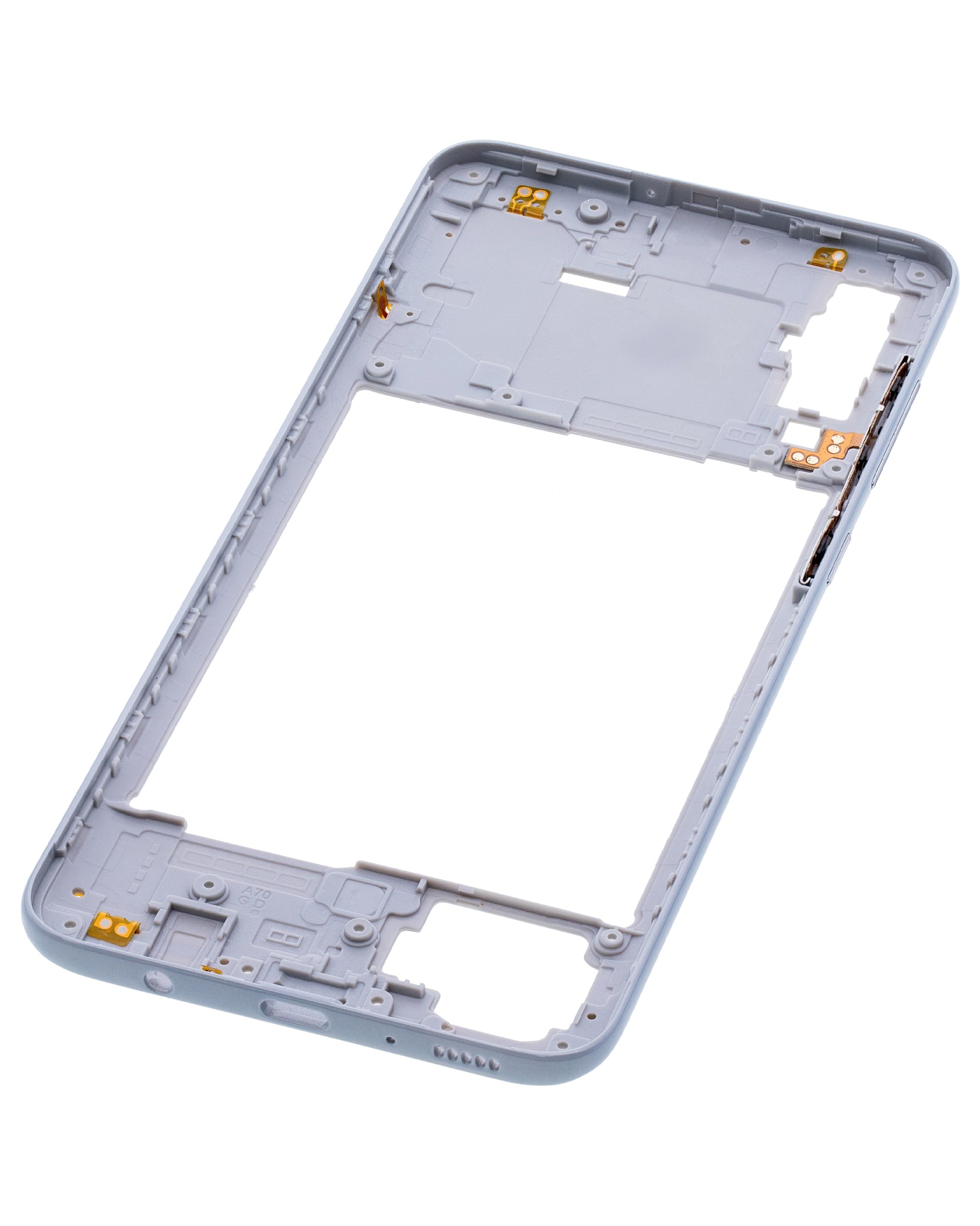 Mid-Frame Housing Replacement Compatible For Samsung Galaxy A70 (A705 / 2019) (Vemake) (White)