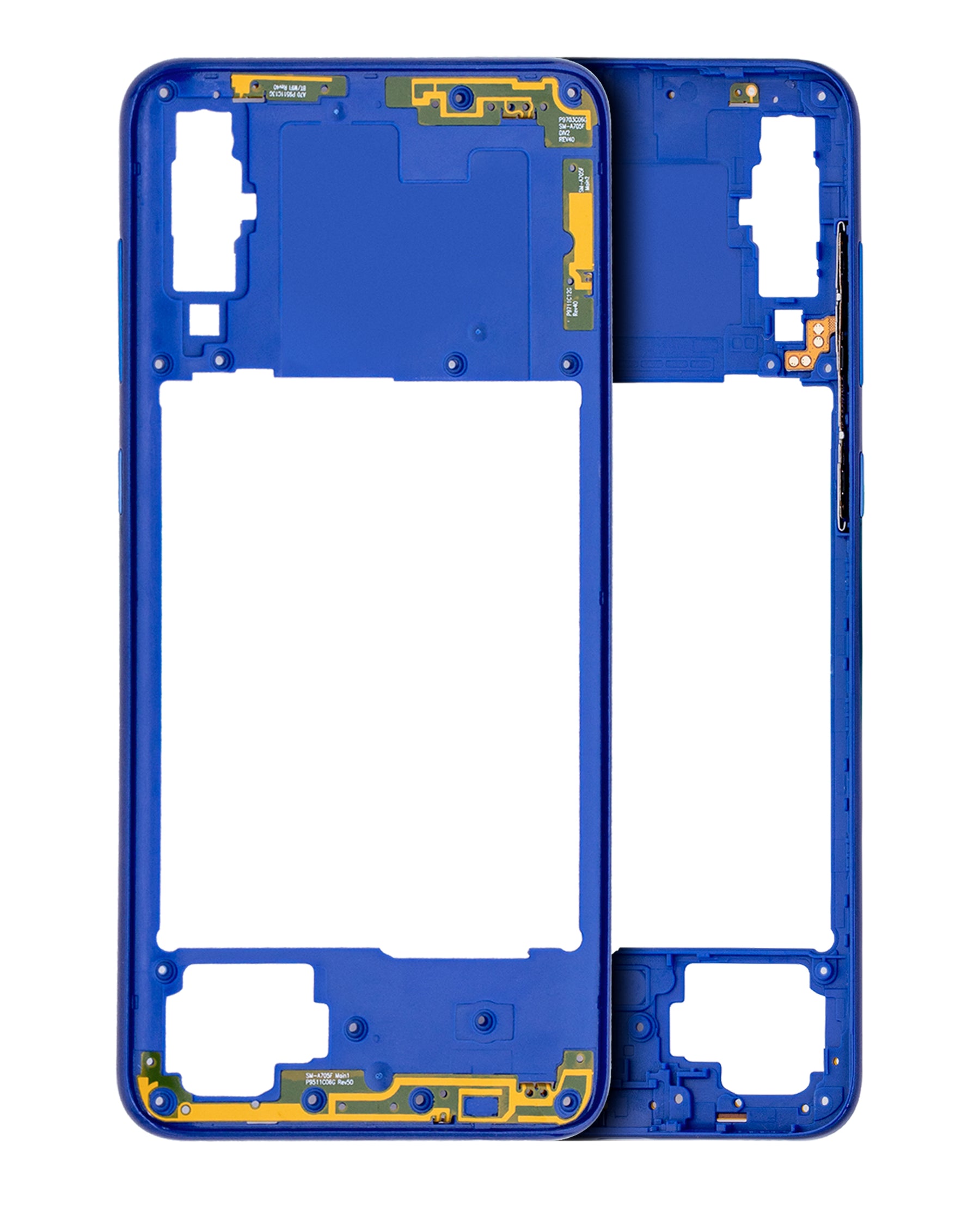 Mid-Frame Housing Compatible For Samsung Galaxy A70 Replacement (A705 / 2019) (Vemake) (Blue)