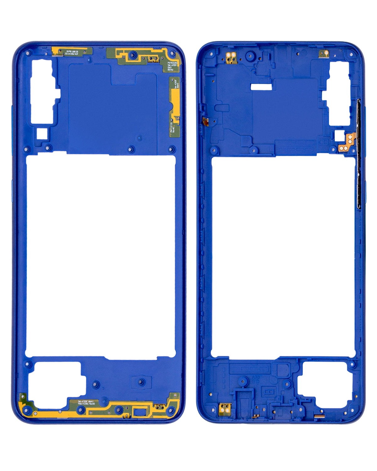 Mid-Frame Housing Compatible For Samsung Galaxy A70 Replacement (A705 / 2019) (Vemake) (Blue)
