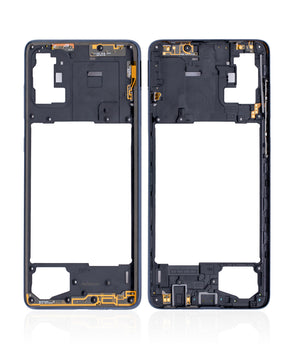 Replacement Mid-Frame Housing Compatible For Samsung Galaxy A71 (A715 / 2020) ( Vemake) (Prism Crush Black)