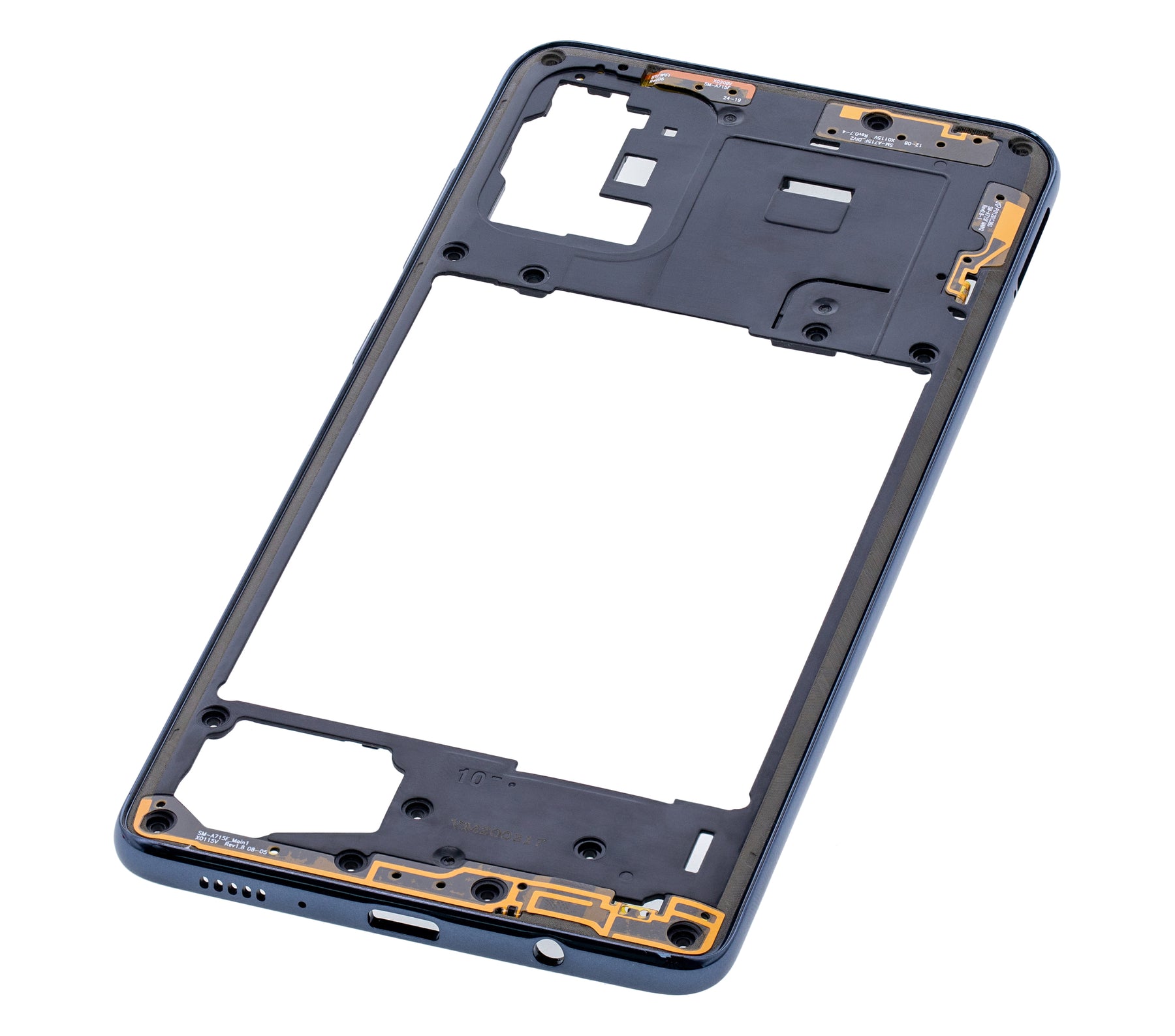 Replacement Mid-Frame Housing Compatible For Samsung Galaxy A71 (A715 / 2020) ( Vemake) (Prism Crush Black)