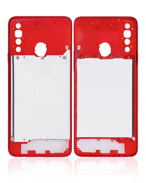 Mid-Frame Housing Compatible For Samsung Galaxy A20S (A207 / 2019) (Vemake) (Red)