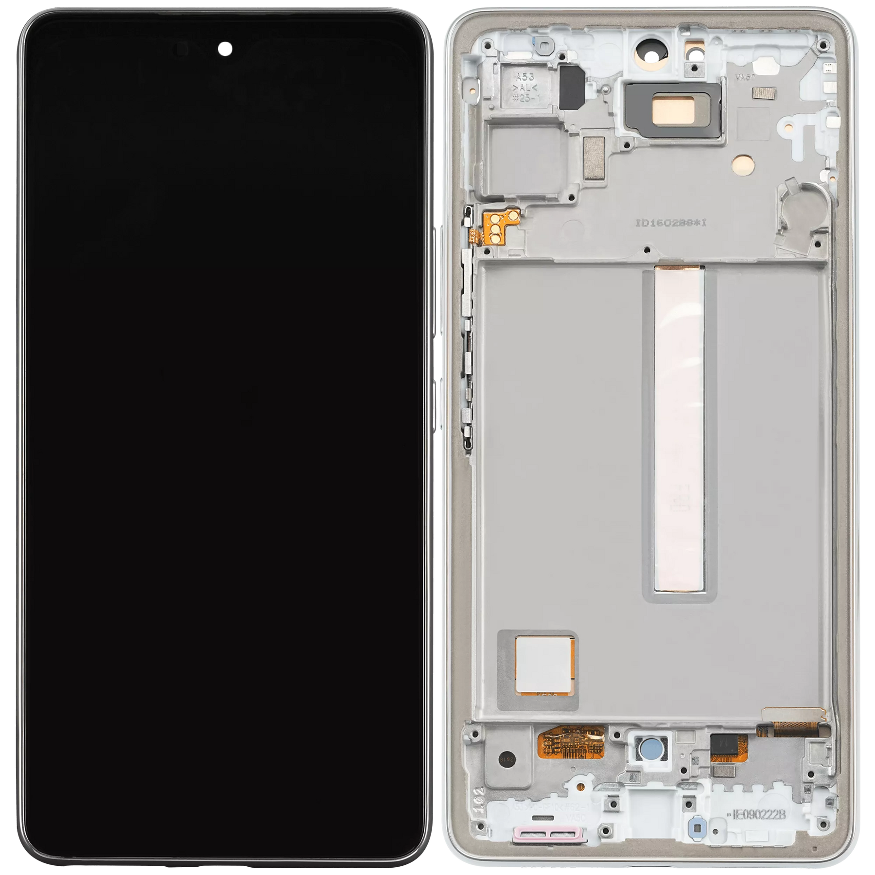 Replacement OLED Assembly With Frame Compatible For Samsung Galaxy A53 5G by Macfactory.in ( A536 / 2022) (6.36") (Vemake) (White)